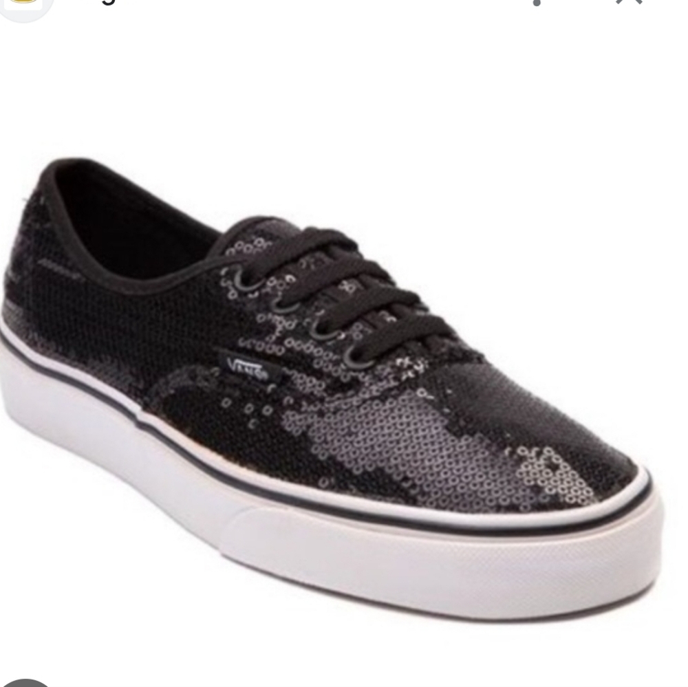 Vans Sequin Black Shoes Sneakers EUC Size 11